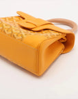 Pre-Loved Saïgon Handbag Goyardine Coated Canvas Mini with Silver Hardware, Yellow