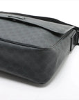 Pre-Loved GG Supreme Messenger Bag Crossbody Bag Monogram Coated Canvas with Black Hardware, Black