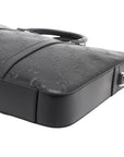 Pre-Loved GG Embossed Briefcase Leather with Silver Hardware, Black