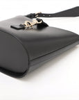 Pre-Loved Web Bucket Bag Bucket Bag Leather with Gold Hardware, Black