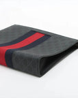 Pre-Loved GG Supreme Web Pouch Clutch Monogram Coated Canvas with Silver Hardware, Black