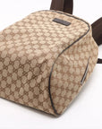 Pre-Loved GG Backpack Monogram Coated Canvas with Silver Hardware, Beige/Brown
