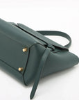 Pre-Loved Belt Bag Handbag Leather Micro with Gold Hardware, Dark Green