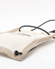 Pre-Loved Université Flat Crossbody Pouch Crossbody Bag Plain Canvas with Silver Hardware, Beige