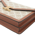 Pre-Loved Triomphe Wallet on Chain Crossbody Bag Triomphe Canvas with Gold Hardware, Beige and Tan