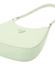 Pre-Loved Cleo Shoulder Bag Leather Small with Silver Hardware, Light Green