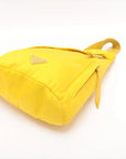 Pre-Loved Padded Nylon Triangle Sling Sling Bag Nylon with Silver Hardware, Yellow