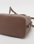 Pre-Loved Cabas Handbag Leather Small with Gold Hardware, Taupe