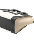 Pre-Loved Luggage Tote Leather Nano with Gold Hardware, White, Black & Beige