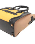 Pre-Loved Luggage Tote Leather Micro with Gold Hardware, Yellow