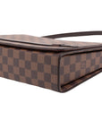 Pre-Loved Tribeca Shoulder Bag Damier Coated Canvas with Gold Hardware, Brown