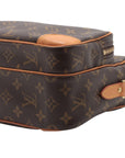 Pre-Loved Nil Crossbody Bag Monogram Coated Canvas with Gold Hardware, Brown