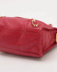 Pre-Loved Classic City Handbag Leather Mini with Gold Hardware, Pink