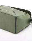 Pre-Loved Puzzle Handbag Leather Small with Silver Hardware, Green