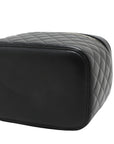 Pre-Loved Vanity Case Handbag Quilted Leather with Gold Hardware, Black