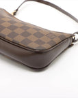 Pre-Loved Pochette Accessoires Pochette Damier Coated Canvas with Gold Hardware, Ebene Brown