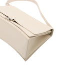 Pre-Loved Crush Sling Shoulder Bag Leather Small with Silver Hardware, Cream