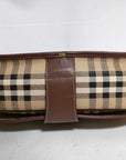 Pre-Loved Saddle Crossbody Crossbody Bag Haymarket Check Coated Canvas Small with Gold Hardware, Beige