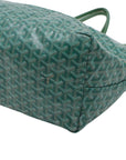 Pre-Loved Saint Louis Tote Goyardine Chevron Canvas Coated GM with Silver Hardware, Green