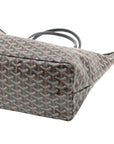 Pre-Loved Saint Louis Tote Goyardine Coated Canvas PM with Silver Hardware, Black and Tan