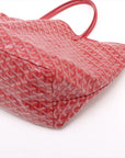 Pre-Loved Saint Louis Tote Goyardine Chevron Coated Canvas GM with Silver Hardware, Red