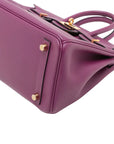 Pre-Loved Birkin Handbag Leather 25 with Gold Hardware, Purple
