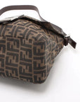 Pre-Loved Mamma Baguette Shoulder Bag Zucca Coated Canvas with Silver Hardware, Brown/Tobacco