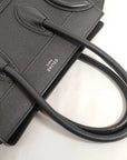 Pre-Loved Luggage Tote Leather Micro with Silver Hardware, Black