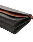 Pre-Loved Triomphe Wallet on Strap Crossbody Bag Triomphe Coated Canvas with Gold Hardware, Brown