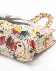 Pre-Loved Graffiti CC Tote Tote Quilted Coated Canvas with Gold Hardware, Multicolor