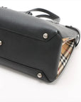 Pre-Loved The Banner Tote Leather Medium with Silver Hardware, Black