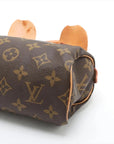Pre-Loved Mini Speedy Handbag Monogram Coated Canvas Mini with Gold Hardware, Brown