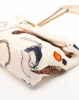 Pre-Loved Loulou Puffer Shoulder Bag Quilted Velvet Small with Aged Gold Hardware, Ivory Multicolor