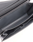 Pre-Loved Classic Box Shoulder Bag Leather Medium with Silver Hardware, Gray