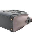 Pre-Loved Luggage Tote Leather Micro with Gold Hardware, Black and Grey