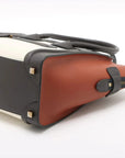 Pre-Loved Luggage Tote Leather Micro with Gold Hardware, Tricolor