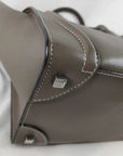 Pre-Loved Luggage Tote Leather Mini with Silver Hardware, Taupe