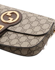 Pre-Loved Blondie Shoulder Bag Monogram Coated Canvas with Gold Hardware, Beige Ebony