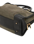 Pre-Loved Amazona Handbag Suede 28 with Gold Hardware, Olive Green