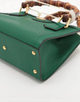 Pre-Loved Diana Bamboo Tote Leather Mini with Gold Hardware, Green
