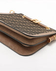 Pre-Loved Touch Crossbody Bag FF Logo Canvas Coated with Gold Hardware, Brown