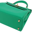 Pre-Loved Kelly Handbag Leather 25 with Gold Hardware, Vert Jade