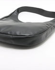 Pre-Loved Padded Nappa Leather Hobo Shoulder Bag Leather with Gold Hardware, Black