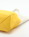 Pre-Loved Cabas Bi-Cabas Vertical Tote Leather with Gold Hardware, White and Yellow