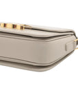 Pre-Loved Triomphe Shoulder Bag Leather Teen with Gold Hardware, Greige
