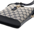 Pre-Loved GG Canvas Bucket Bag Crossbody Bag GG Monogram Coated Canvas Small with Gold Hardware, Beige and Navy