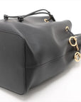 Pre-Loved Mon Tresor Bucket Bag Leather Small with Gold Hardware, Black