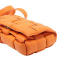 Pre-Loved Padded Cassette Crossbody Bag Intrecciato Leather with Gold Hardware, Orange