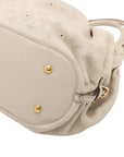 Pre-Loved Mahina XL Shoulder Bag Monogram Leather XL with Gold Hardware, Off-White
