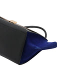 Pre-Loved Trapeze Handbag Leather Medium with Gold Hardware, Brown/Black/Blue